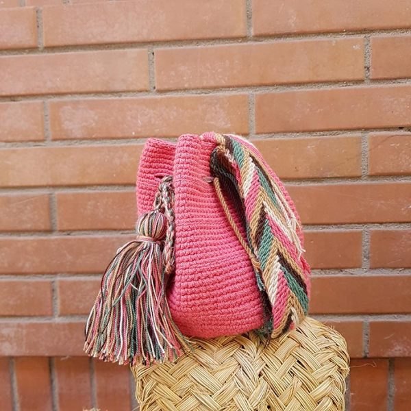 Bolso Wayuu pequeño rosa